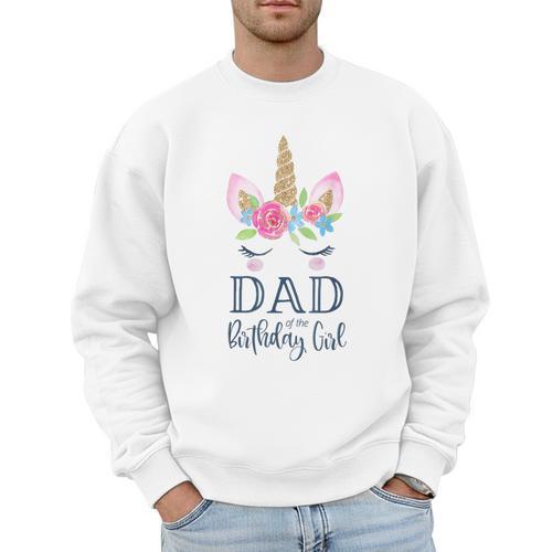 Unicorn Dad Of The Birthday Girl Shirt Matching Party Tee Men Sweatshirt - Father's Day Fun
