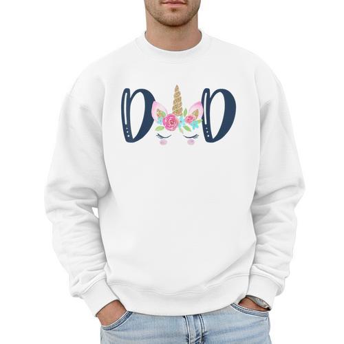 Unicorn Dad Birthday Shirt Matching Family Party Tee T-Shirt Men Sweatshirt - Father's Day Fun