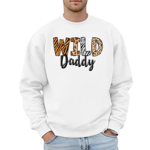 Wild Daddy Zoo Born Two Be Wild B-Day Safari Jungle Animal Men Sweatshirt - Father's Day Fun
