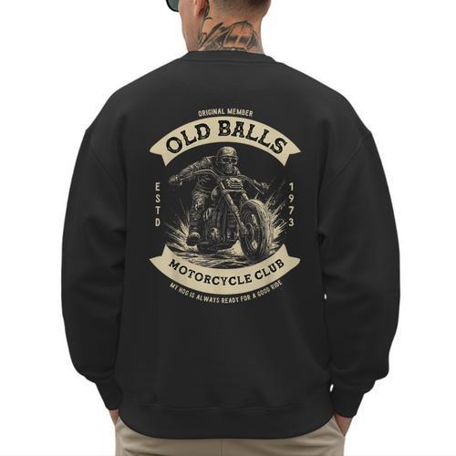 50th Birthday Vintage Motorcycle For Biker Dad Men's Sweatshirt Back Print - Father's Day Fun