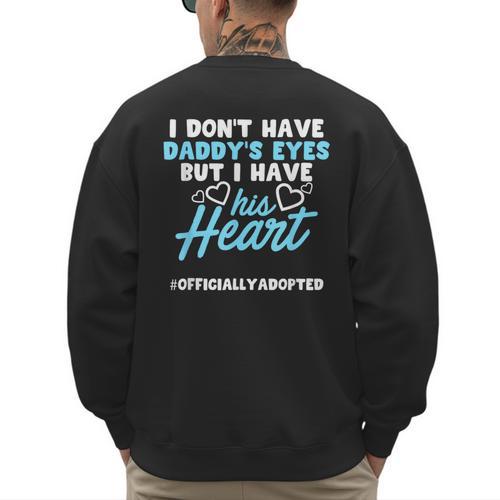 Adoption Announcement Day Dad Heart Small Men's Sweatshirt Back Print - Father's Day Fun