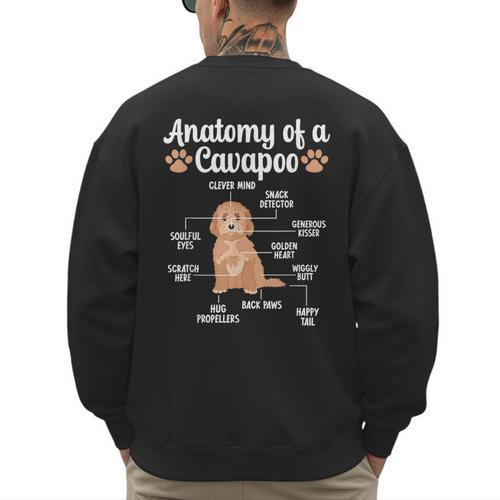 Anatomy Of A Cavapoo Dog Cavapoo Owner Cavapoo Dad Men's Sweatshirt Back Print - Father's Day Fun