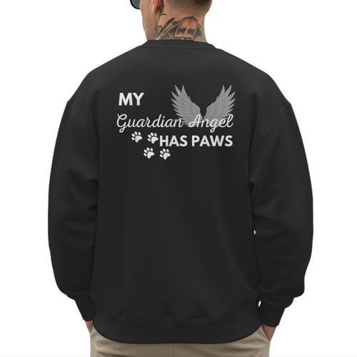 My Angel Has Paws Shirt Pet Memorial Cat Dog Dad Mom Men Women Girls Kids Men's Sweatshirt Back Print - Father's Day Fun