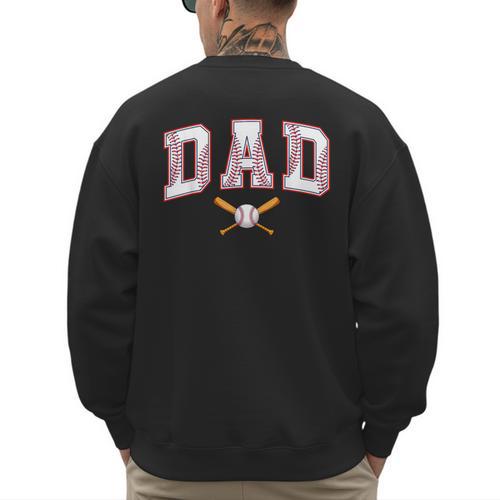 Baseball Dad Shirt Baseball Player Game Day Father's Day Men's Sweatshirt Back Print - Father's Day Fun