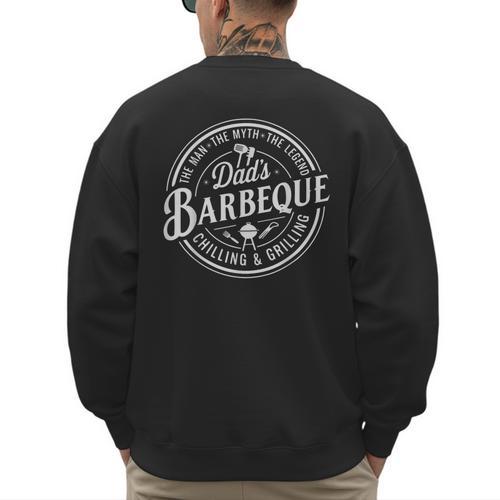 BBQ Grilling Dad Smoking Meat Barbecue Gag Pit Master Father Men's Sweatshirt Back Print - Father's Day Fun
