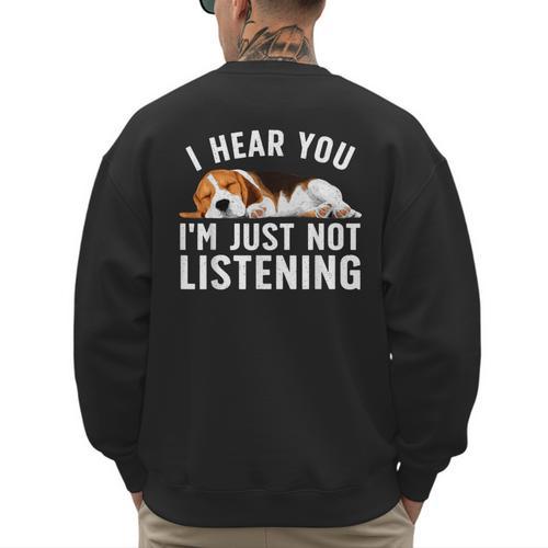 Beagle For Men Women Dad Mom Beagle Dog Lovers Men's Sweatshirt Back Print - Father's Day Fun