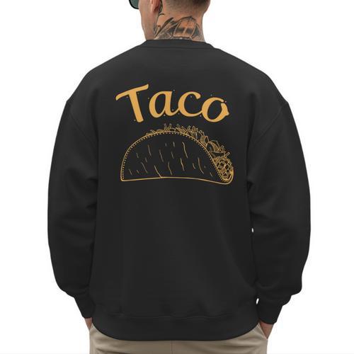 Burrito Taco Taquito Dad Mom Child Baby Matching Family Men's Sweatshirt Back Print - Father's Day Fun