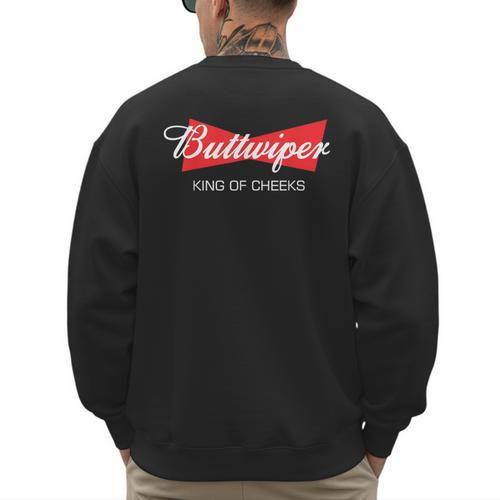 Buttwiper New Dad Beer Inspired Diaper Shower Men's Sweatshirt Back Print - Father's Day Fun