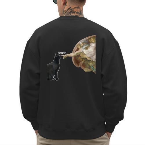 Cat Shirts For MenWomen Cat Shirts For Cat DadMom Men's Sweatshirt Back Print - Father's Day Fun