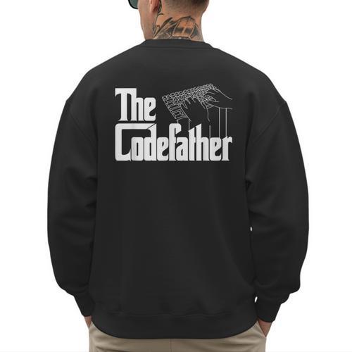 The Code Father Computer Coder Dad Programmer Men's Sweatshirt Back Print - Father's Day Fun
