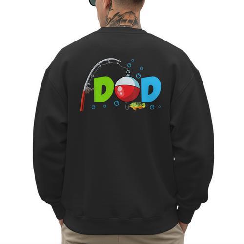 Dad Of The Birthday Boy Birthday Fishing Family Men's Sweatshirt Back Print - Father's Day Fun