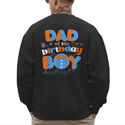 Dad Of The Birthday Boy Matching Family Blippy Men's Sweatshirt Back Print - Father's Day Fun