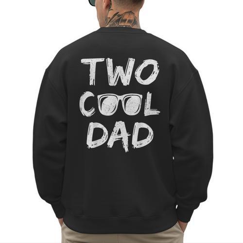 Dad Of The Birthday Boy Two Cool 2nd Bday Family Matching Men's Sweatshirt Back Print - Father's Day Fun