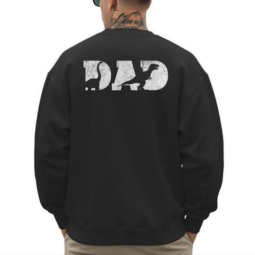 Dad Dinosaur Saurus Boys Girls Fathers Day Idea Men's Sweatshirt Back Print - Father's Day Fun