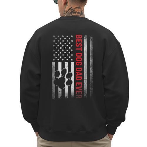 Dad Fathers Day Dog Dad Men's Sweatshirt Back Print - Father's Day Fun