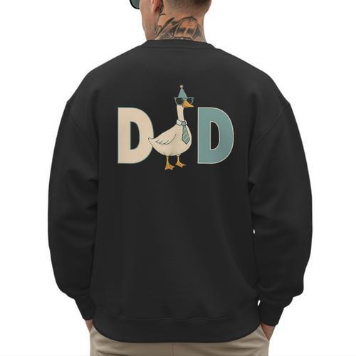 Dad Silly Goose 1st Birthday Family Matching Pocket Men's Sweatshirt Back Print - Father's Day Fun