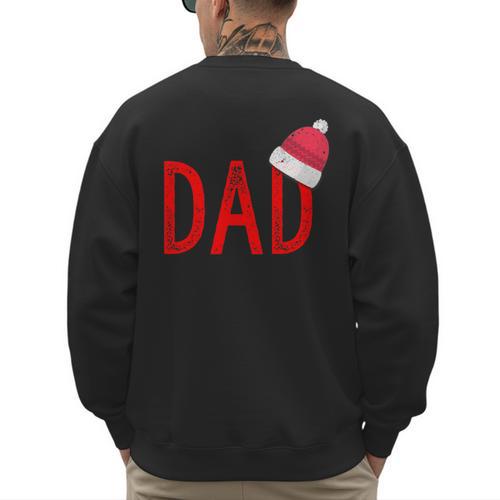 Dad Xmas PJs Christmas Pajamas And Xmas PJ Family Shirt Men's Sweatshirt Back Print - Father's Day Fun