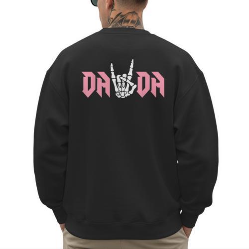 Dada Of The Bad Two The Bone Birthday 2 Years Old Birthday Men's Sweatshirt Back Print - Father's Day Fun
