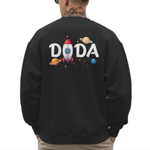 Dada Of The Birthday Boy Space Astronaut 1st Birthday Family Men's Sweatshirt Back Print - Father's Day Fun