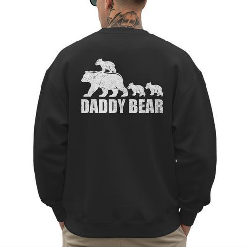 Daddy Bear 3 Cubs Shirt Daddy Bear 3 Kids Tshirt Dad 3 Kids Men's Sweatshirt Back Print - Father's Day Fun