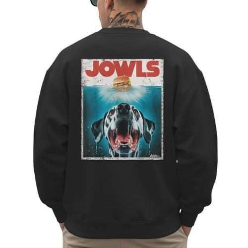 Dalmatian Jowls Cute Paws Spot Dog Mom Top Dog Dad Men's Sweatshirt Back Print - Father's Day Fun