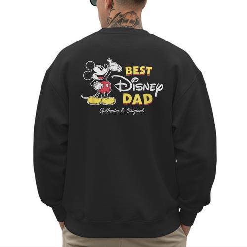 Disney Mickey Mouse Best Disney Dad Birthday Father’s Day Men's Sweatshirt Back Print - Father's Day Fun