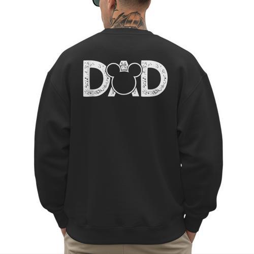 Disney Mickey Mouse Dad Small Men's Sweatshirt Back Print - Father's Day Fun