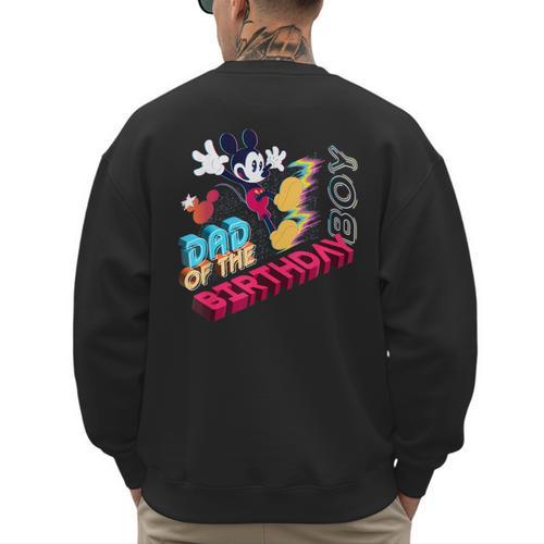 Disney Mickey Mouse Family Star Dad Of The Birthday Boy Men's Sweatshirt Back Print - Father's Day Fun