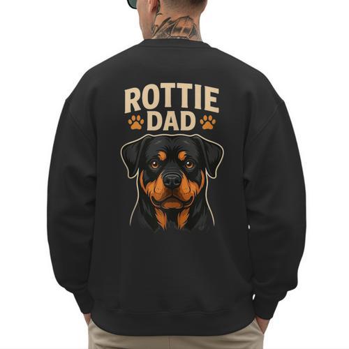 Dog Owner Dad Rottweiler Rottie Dad Men's Sweatshirt Back Print - Father's Day Fun