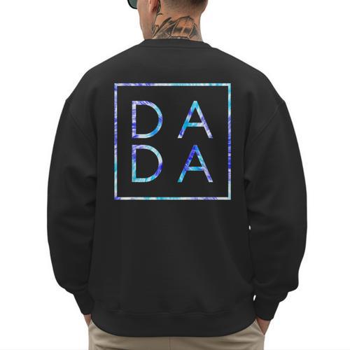 Father's Day For New Dad Dada Him Papa Tie Dye Dada Small Men's Sweatshirt Back Print - Father's Day Fun