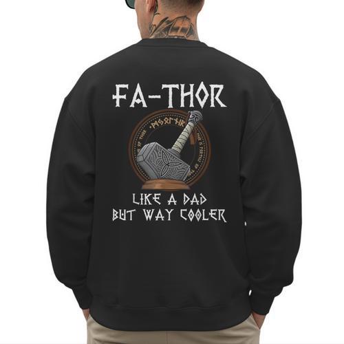 Fathor Dad Father Father's Day Classic Fit Short Sleeve T-Shirt Size Small Men's Sweatshirt Back Print - Father's Day Fun