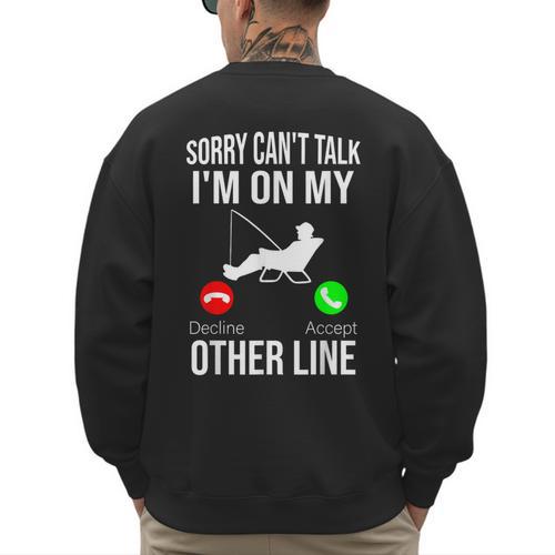 Fishing Dad Men Reel Cool Fish Bass Fishing Men's Sweatshirt Back Print - Father's Day Fun