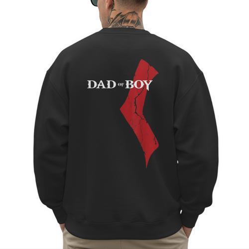 God Of Boy Dad Video Game Tshirt Father's Day Edition Men's Sweatshirt Back Print - Father's Day Fun