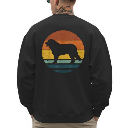 Golden Mountain Vintage Retro Mum Dad Dog Men Women Kids Men's Sweatshirt Back Print - Father's Day Fun