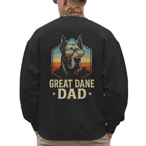 Great Dane Dad Vintage Men's Sweatshirt Back Print - Father's Day Fun