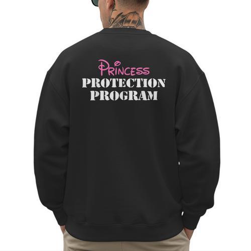 Halloween Dad Mom Daughter Adult Costume Princess Security Men's Sweatshirt Back Print - Father's Day Fun