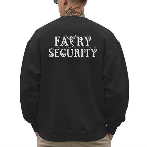 Halloween Son Daughter Dad Mom Adult Fairy Security Men's Sweatshirt Back Print - Father's Day Fun