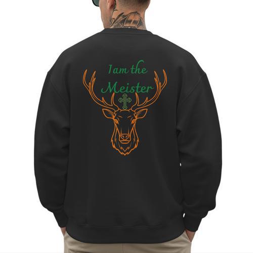 IAM The Meister Jaegermeister Dad Mom Deer Men's Sweatshirt Back Print - Father's Day Fun