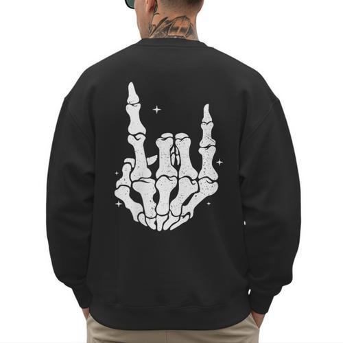 Just A Dad Who Always Came Back 2 Sided Skeleton Men's Sweatshirt Back Print - Father's Day Fun