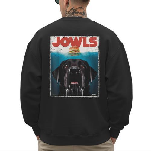 Lab Jowls Tee Labrador Retriever Mom Top Dad Men's Sweatshirt Back Print - Father's Day Fun