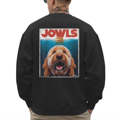 Labradoodle Jowls Tee Fawn Lab Doodle Mom Top Dad Men's Sweatshirt Back Print - Father's Day Fun