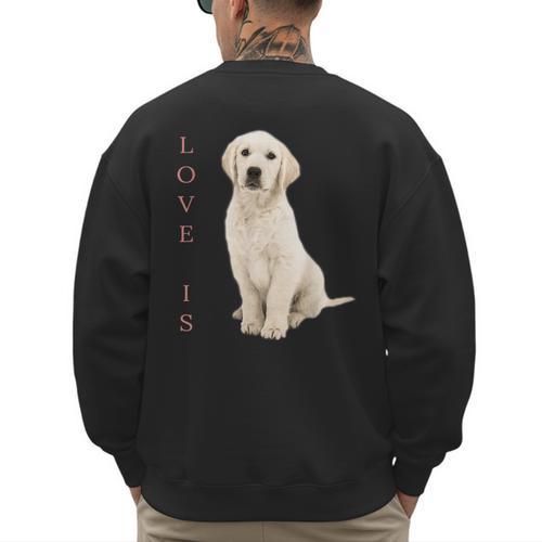 Labrador Retriever Shirt Women Men Lab Mom Dad Dog Tee Men's Sweatshirt Back Print - Father's Day Fun