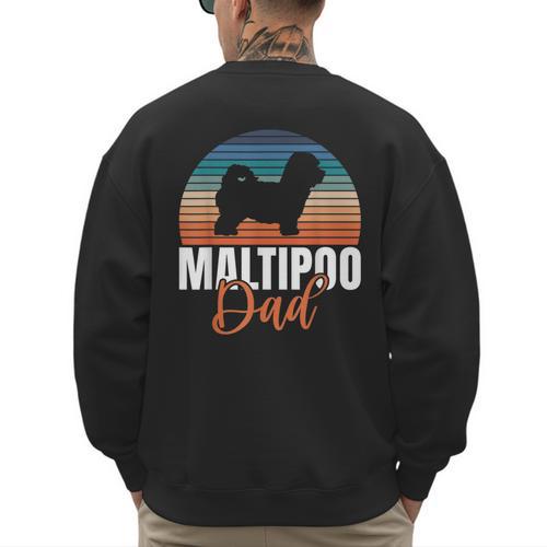 Maltipoo Dad Men's Sweatshirt Back Print - Father's Day Fun