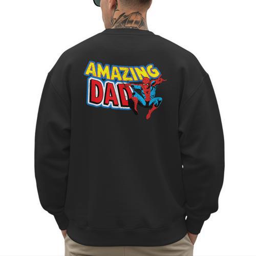 Marvel Spider-Man Amazing Dad Comic Book Father's Day Men's Sweatshirt Back Print - Father's Day Fun