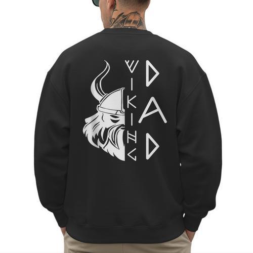 Men Celtic Norse Mythology Viking Dad Men's Sweatshirt Back Print - Father's Day Fun