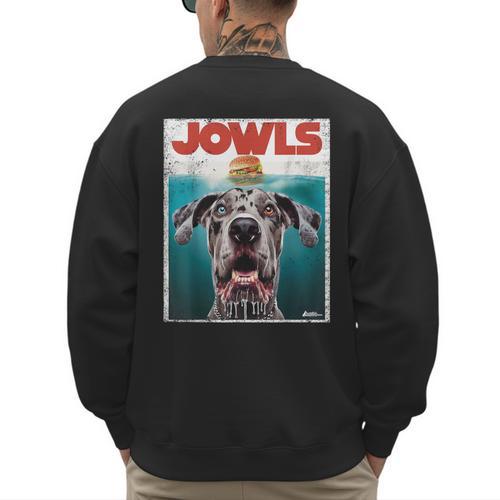 Merle Great Dane Jowls Paws Top Blue Eye Brown Dog Mom Dad For Men Women Girls Kids Men's Sweatshirt Back Print - Father's Day Fun
