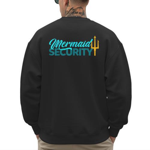 Mermaid Security Birthday Party Matching Dad Boys Men's Sweatshirt Back Print - Father's Day Fun