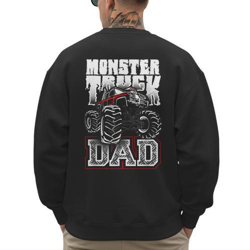 Monster Truck Dad Tshirt Men's Sweatshirt Back Print - Father's Day Fun