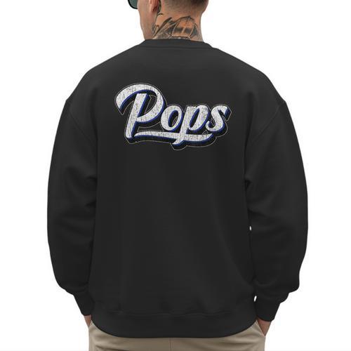 New Grandpa For Dad Called Pops Men's Sweatshirt Back Print - Father's Day Fun