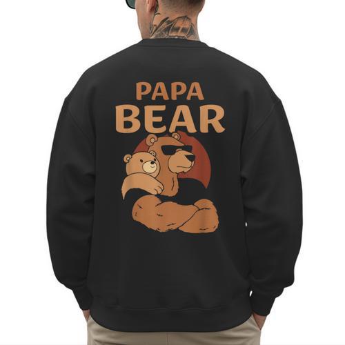 Papa Bear Bears Animal Pun Lover Dad Father Daddy Father's Men's Sweatshirt Back Print - Father's Day Fun